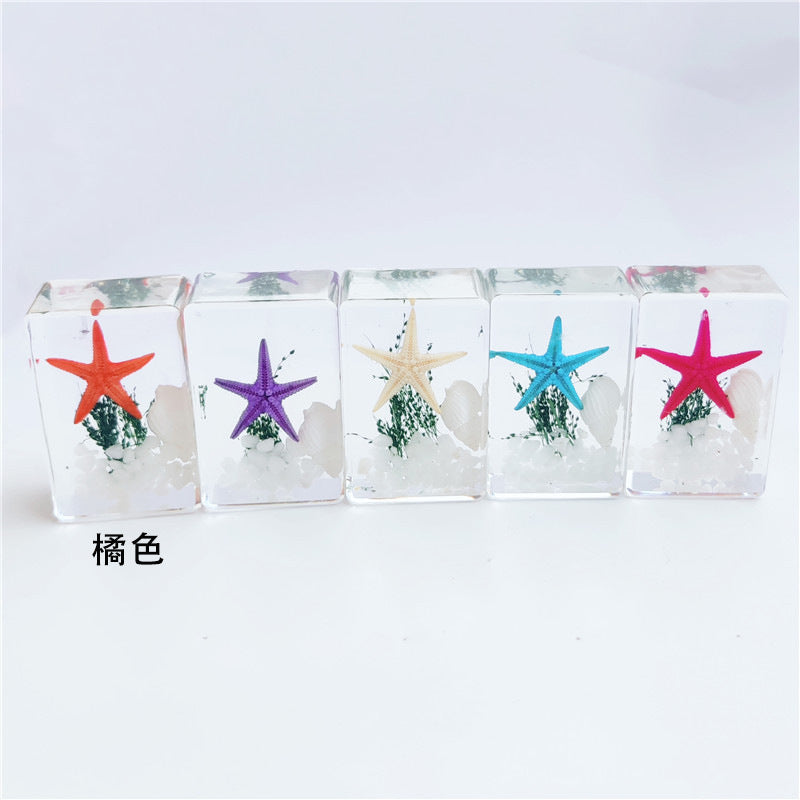 Wholesale 6pcs Starfish Specimen Resin Transparent Handmade Glue Ornaments