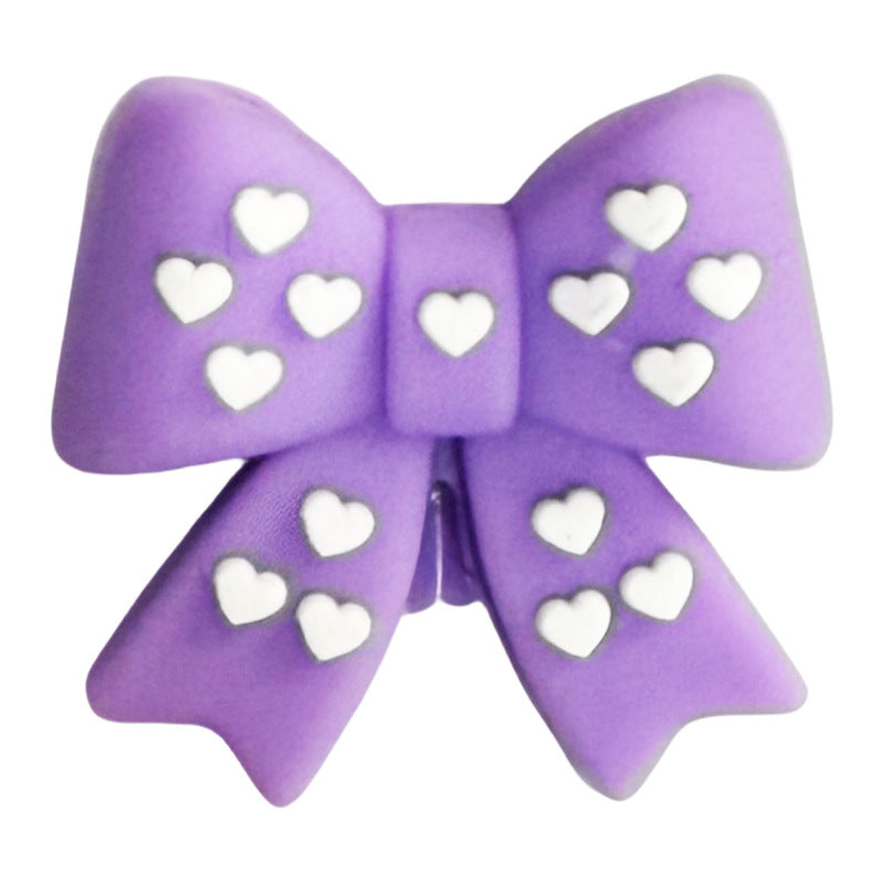 Wholesale 10pcs color polka dot bow 3D Focal Beads