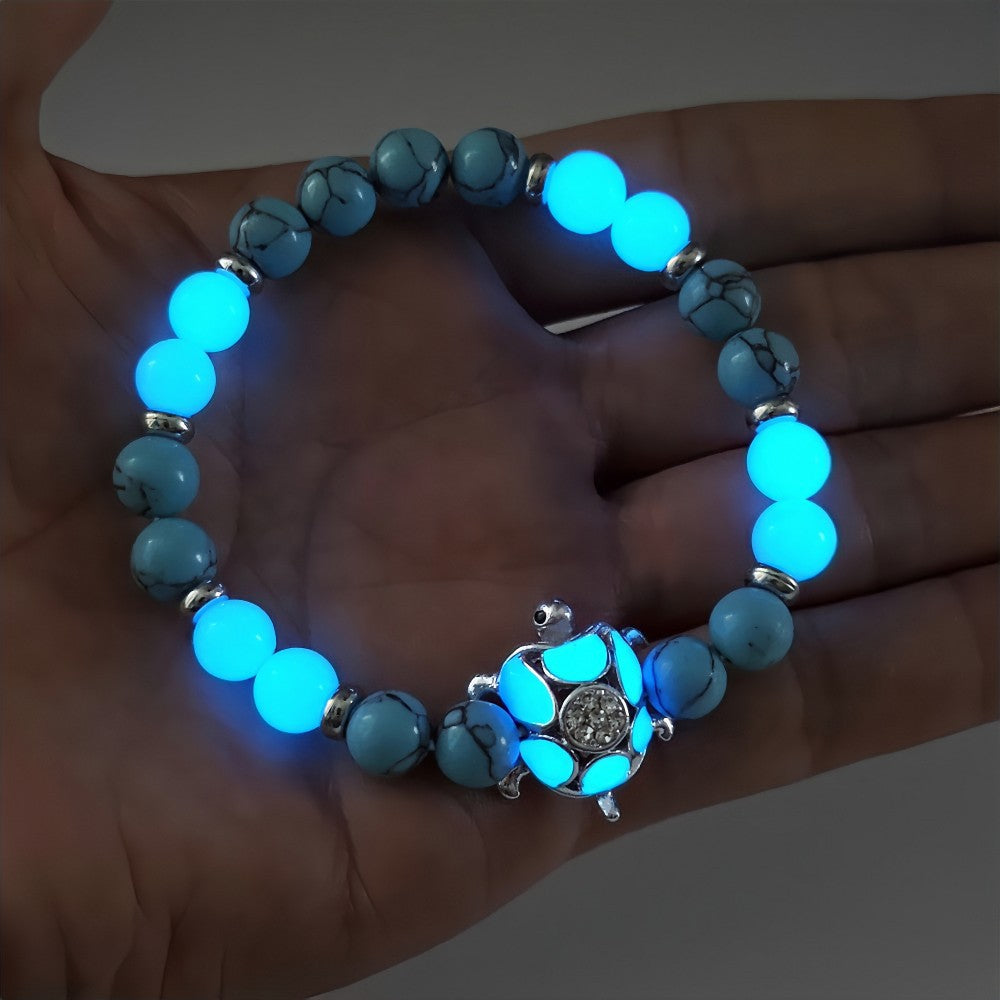 Wholesale 4pcs Luminous Little Elf Turquoise Beads Paired With Turtle Bracelet