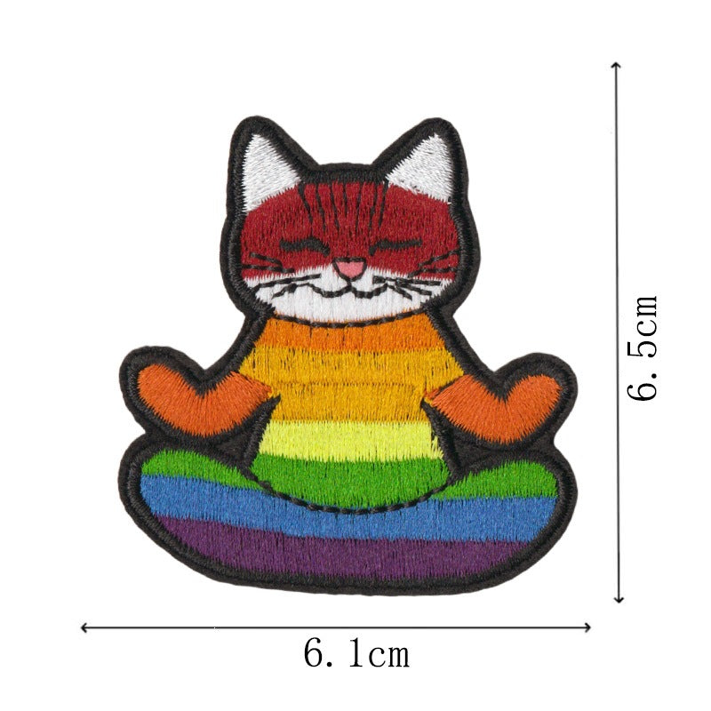 Wholesale Cute Cartoon Cat Embroidery Patches Iron On DIY Sewing Set Of 9 For Clothing Trendy Craft