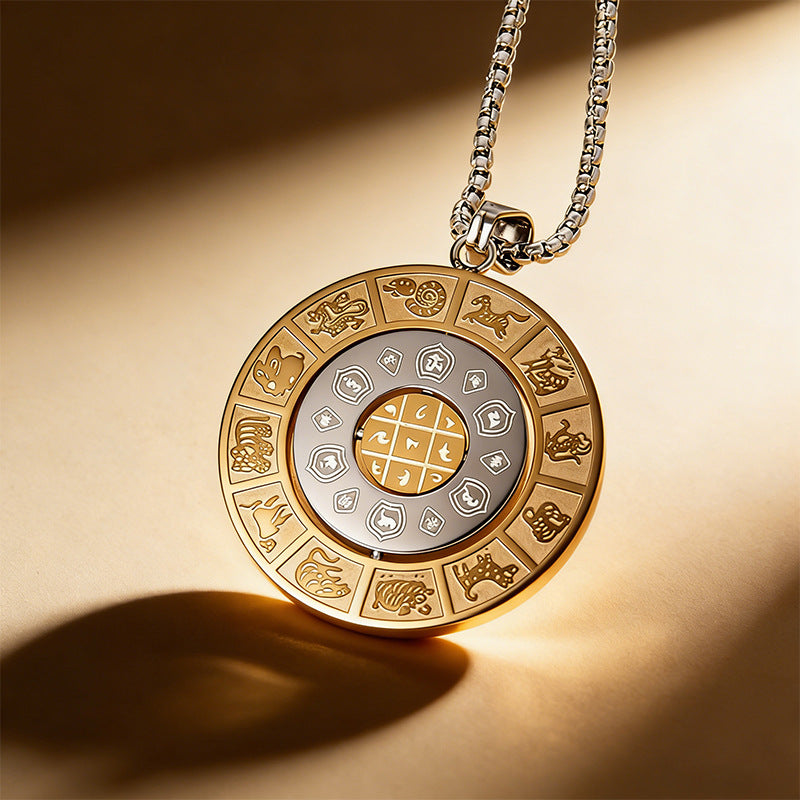 Wholesale Titanium steel pearl necklace with twelve zodiac signs