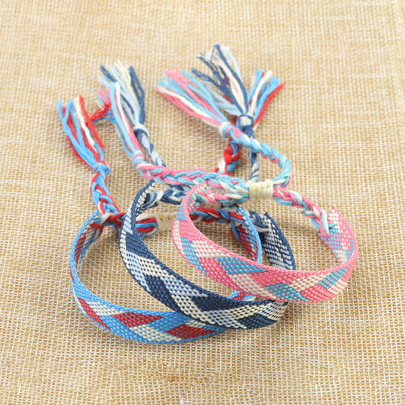 Wholesale Bohemian Ethnic Style Cotton and Linen Braided Bracelets