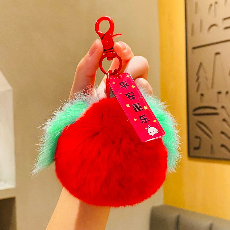 Wholesale Plush persimmon pendant keychain pendant persimmon wishful car pendant