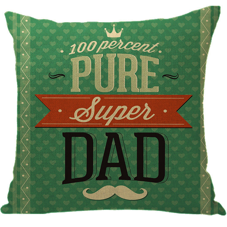 Batch Father's Day Pillow Blue Plaid Letter Sofa Bedside Linen Pillow Case
