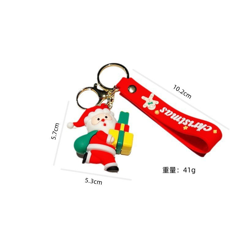 Wholesale Christmas Elk Christmas Tree Snowman Soft Rubber Keychain