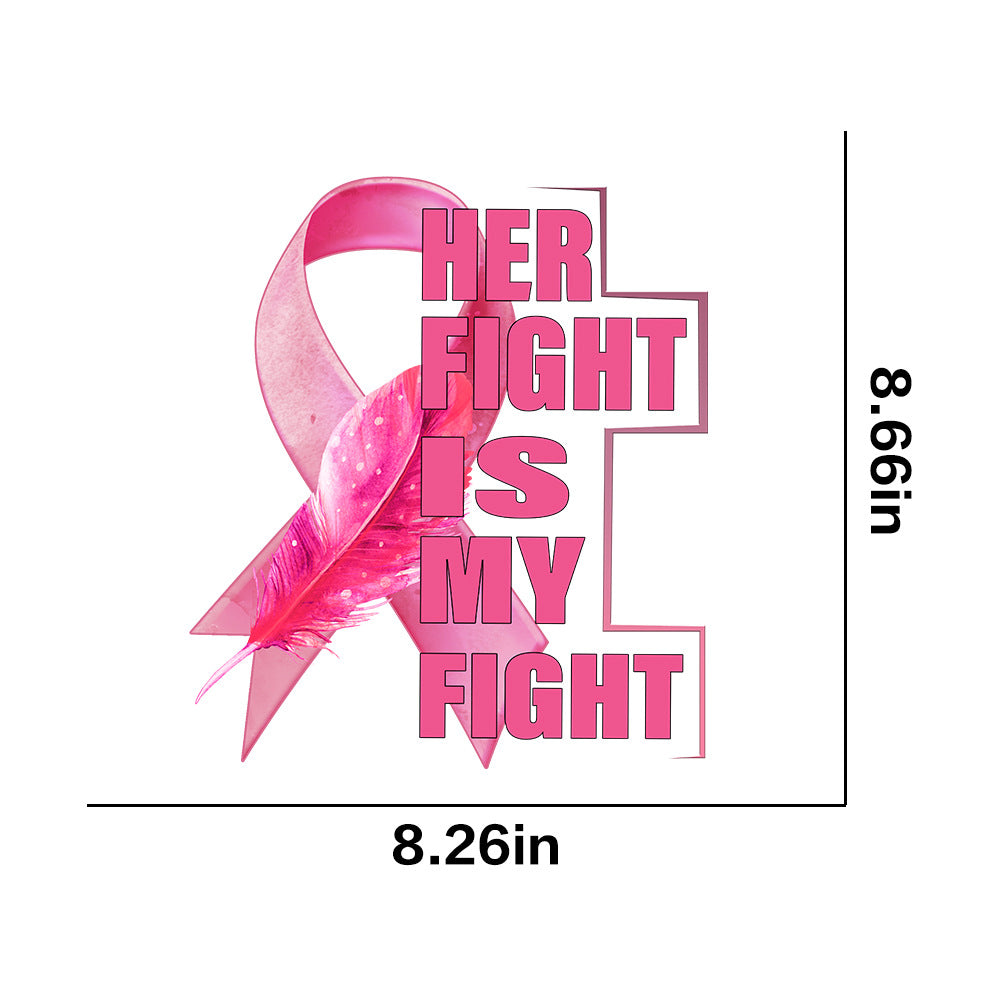 Wholesale Pink ribbon letter lip pattern UV DTF Ready to Press Transfers Wraps