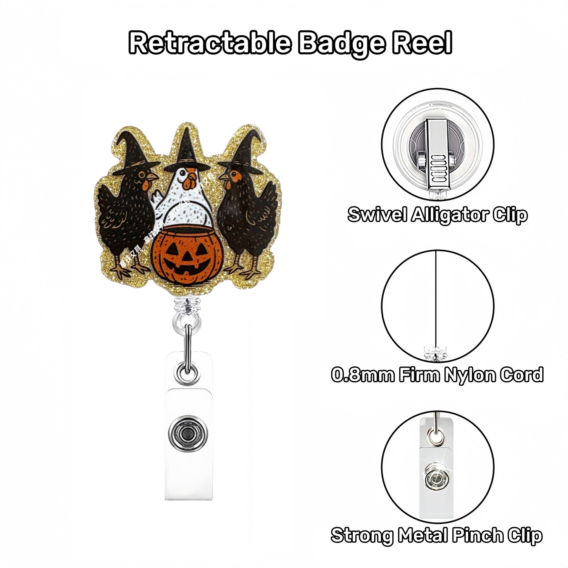 Wholesale Golden Autumn Christmas Nurses Medical Students Retractable Buckle  Badge Reels