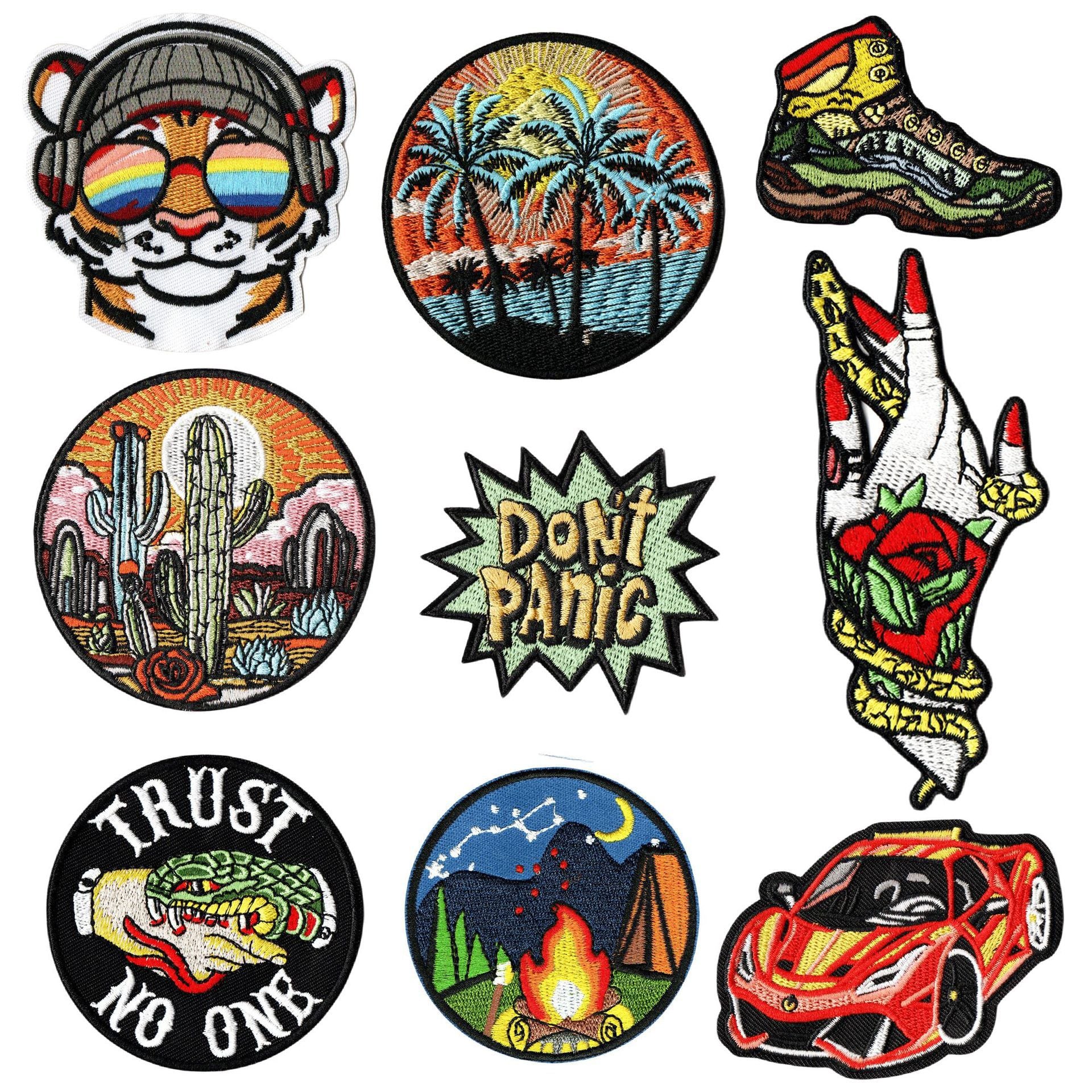 Wholesale Embroidered Iron On Patches For Coats Set Of 9 Trendy Campus Number Badges