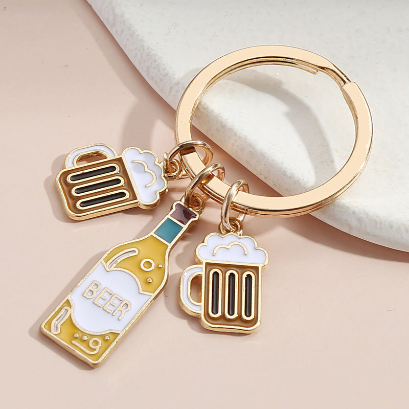 Llavero de cerveza de vino de metal al por mayor