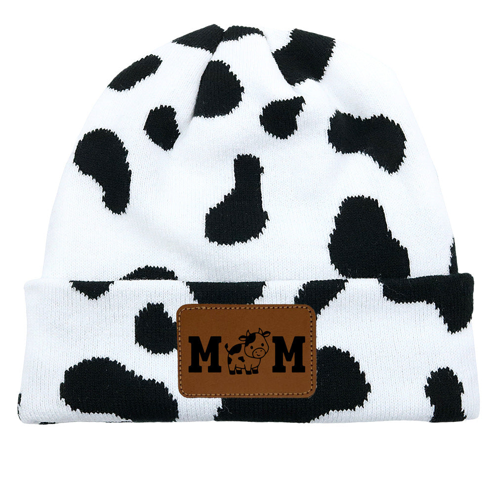 Wholesale Knitted Hat MOM Cow DAD Woolen Hat