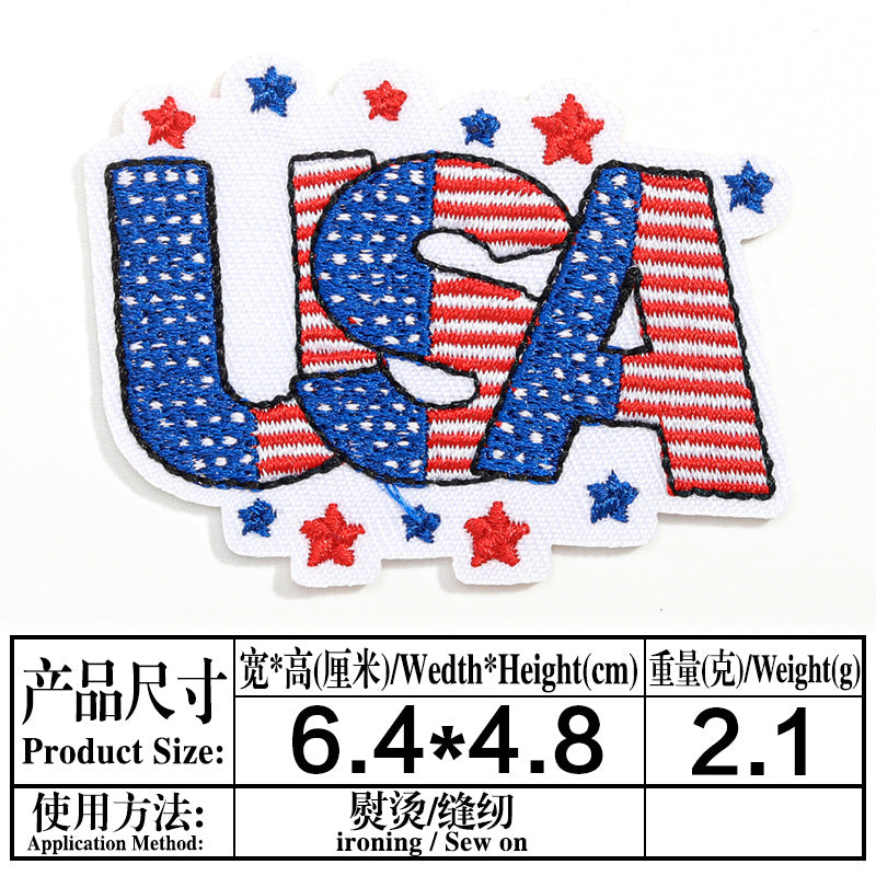 Wholesale Independence Day flag colorful and diverse embroidery DIY patches