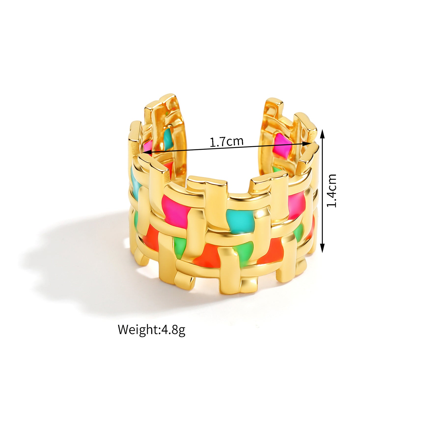 Wholesale Stainless Steel Colorful Geometric Open Ring Retro Women S Fashion Jewelry Accessory Everyday Wear Gift