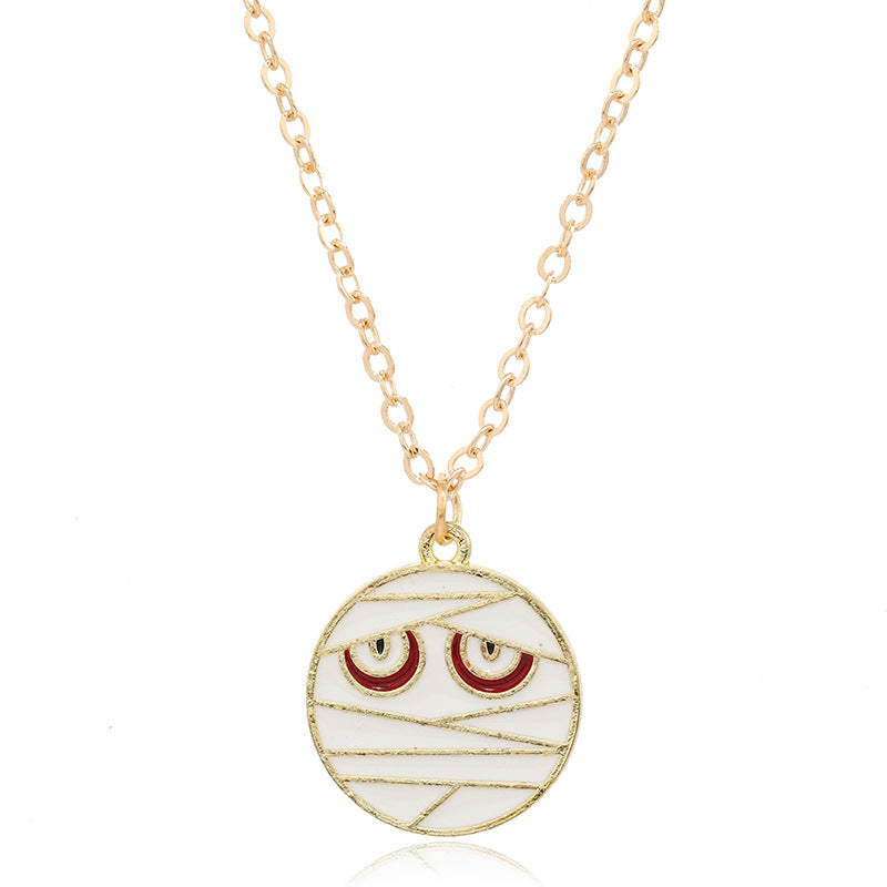 Wholesale Retro Exaggerated Ghost  Ghost Mask  Necklace