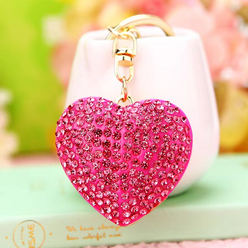 Wholesale Resin Full Diamond Love Keychain