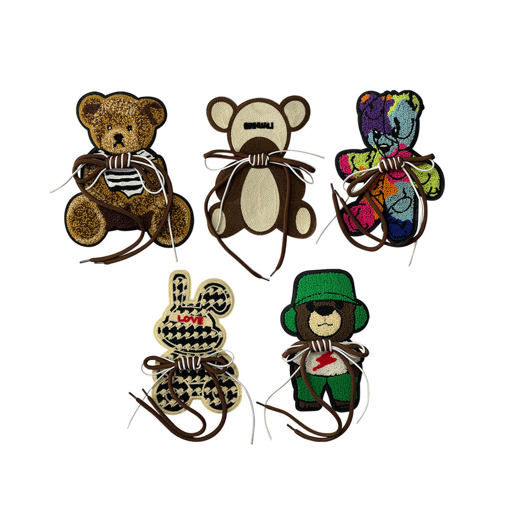 Wholesale Trendy Embroidered Cartoon Bear Rabbit Patch For DIY Coat Decoration Resale