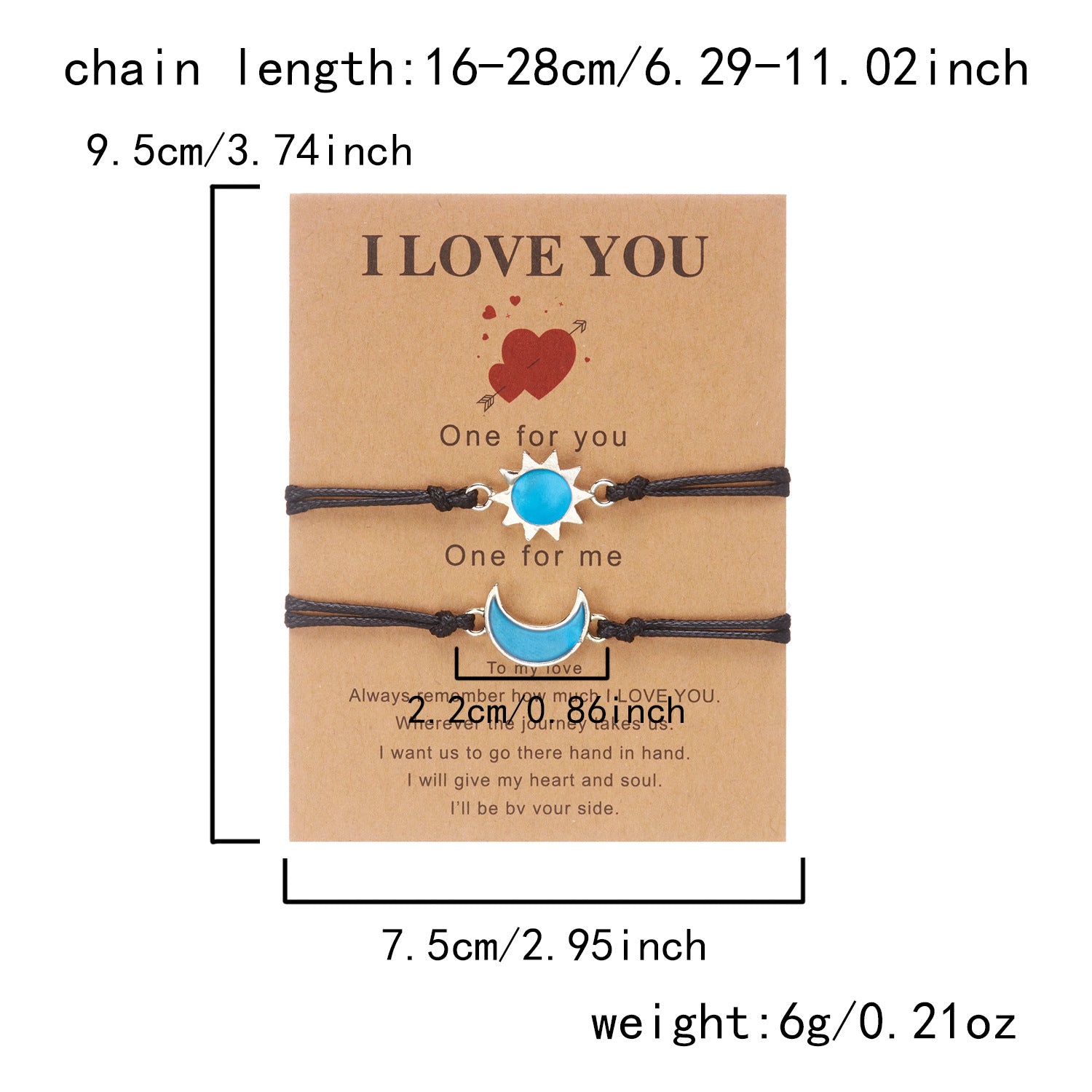 Wholesale Miyuki Luminous Sun Moon Valentine' s Day Hand Rope