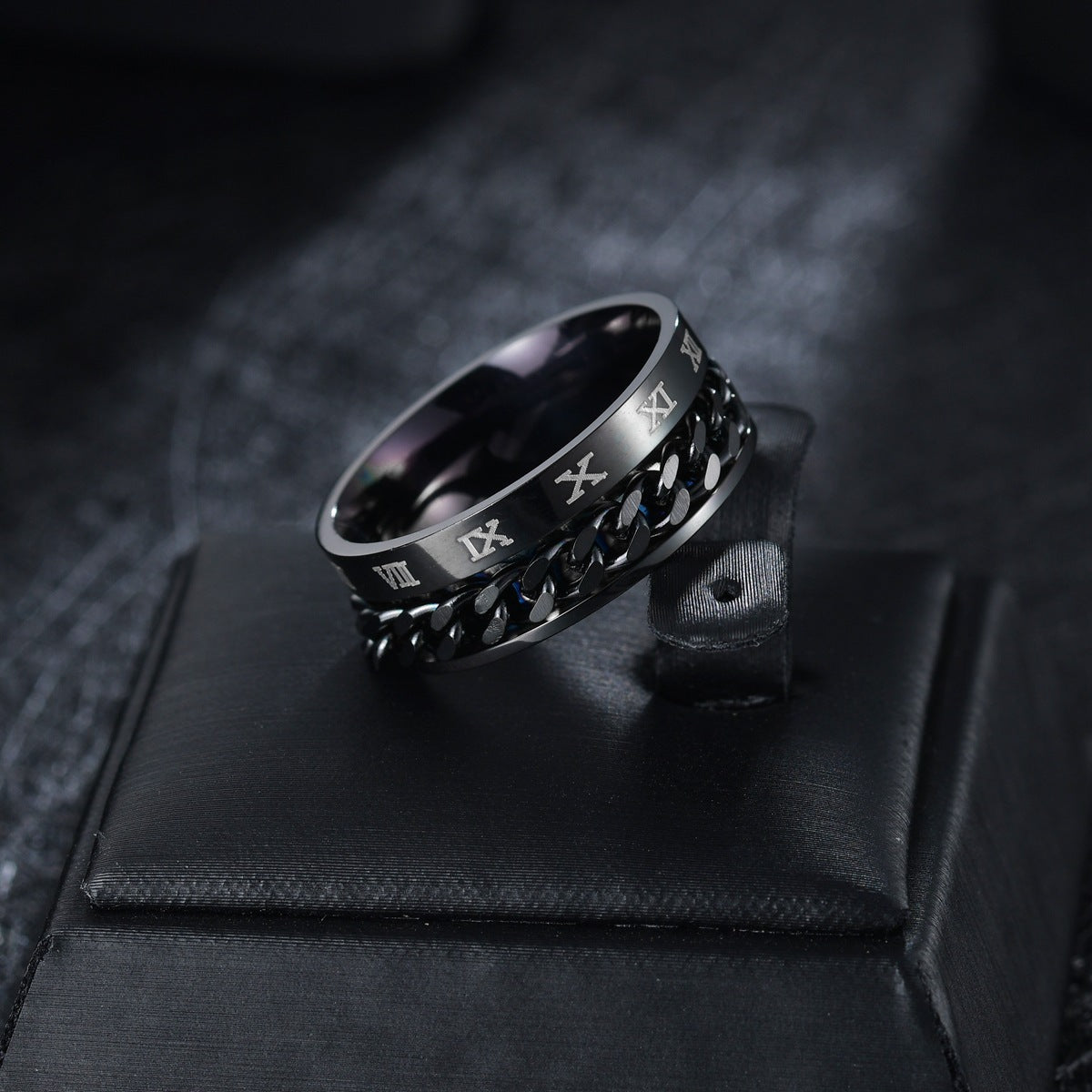Wholesale Rotating Chain Men's Titanium Steel Ring