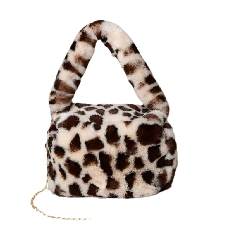 Wholesale 2023 Autumn and Winter New Leopard Plush Bag