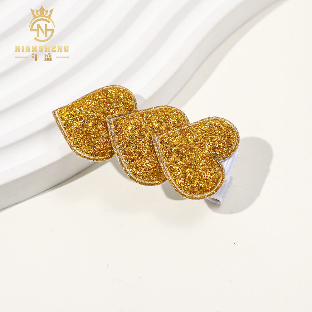 Wholesale Fine powder Valentine's Day heart children's hairpin