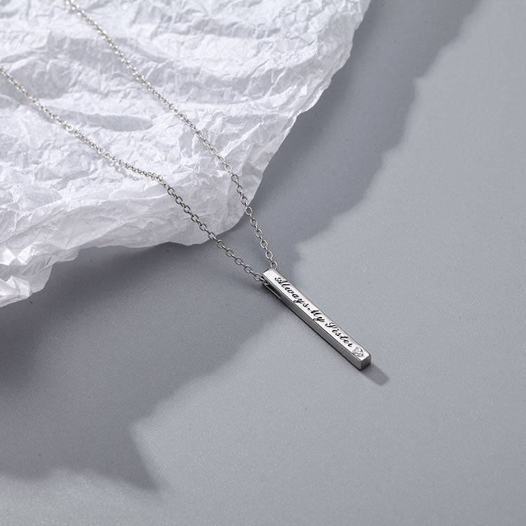 Wholesale 925 Sterling Silver Non Fading Pillar Necklace