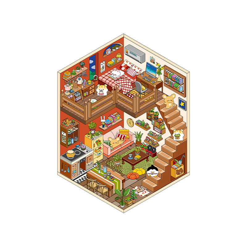 Wholesale My little house series 3D three-dimensional landscape sticker notebook DIY