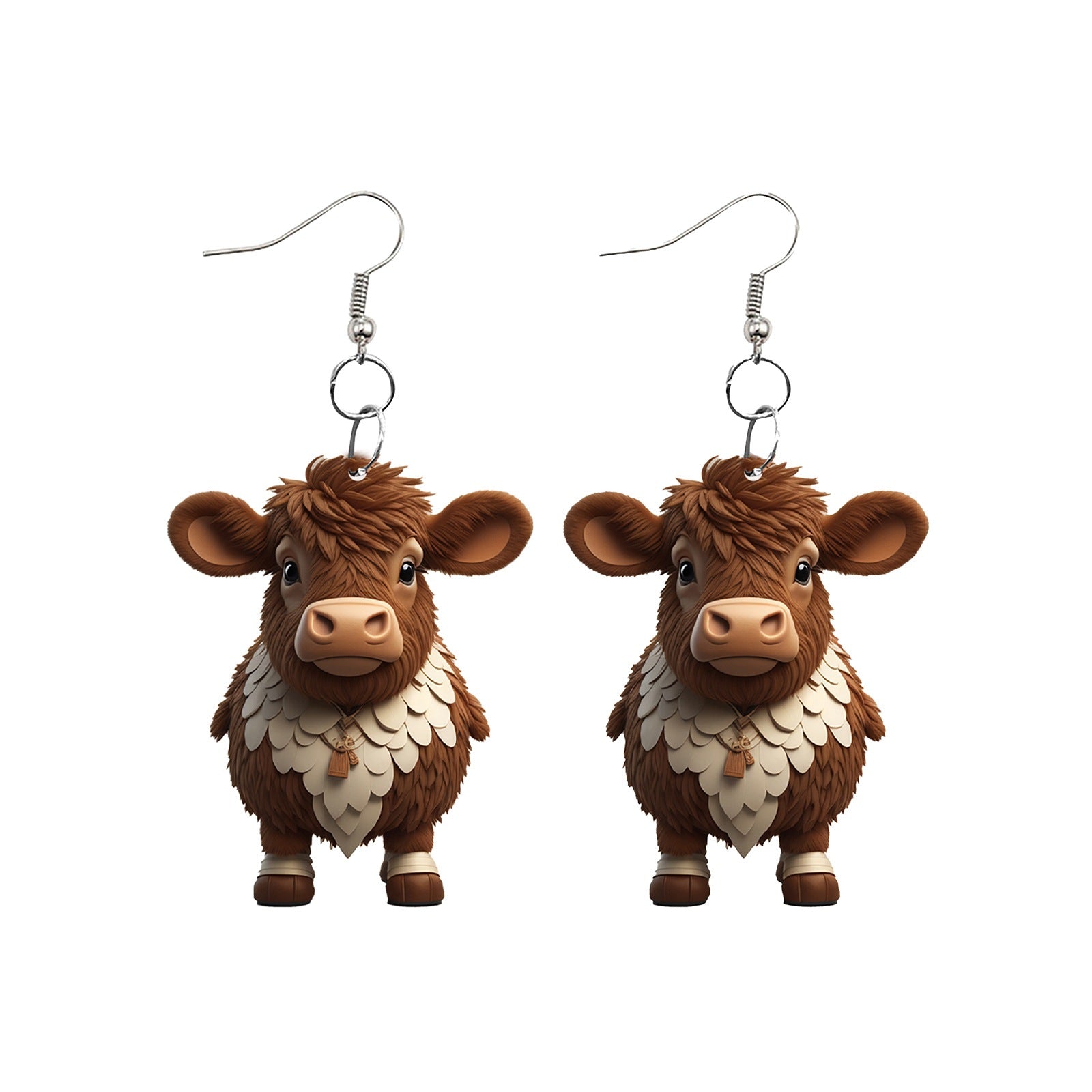 Wholesale Cartoon Cute Farm Yak Creative Acrylic Earrings