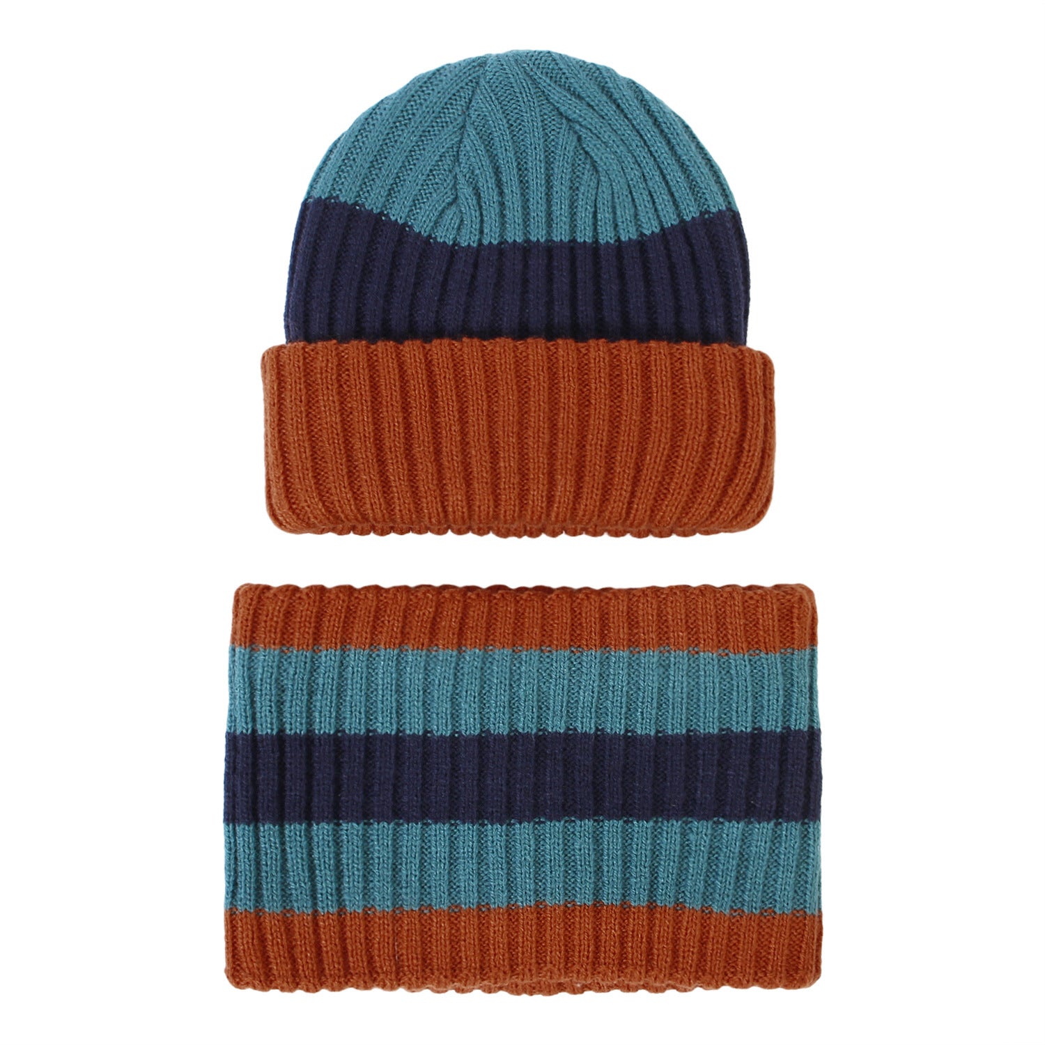 Wholesale Children' s autumn-winter striped knitted woolen hat