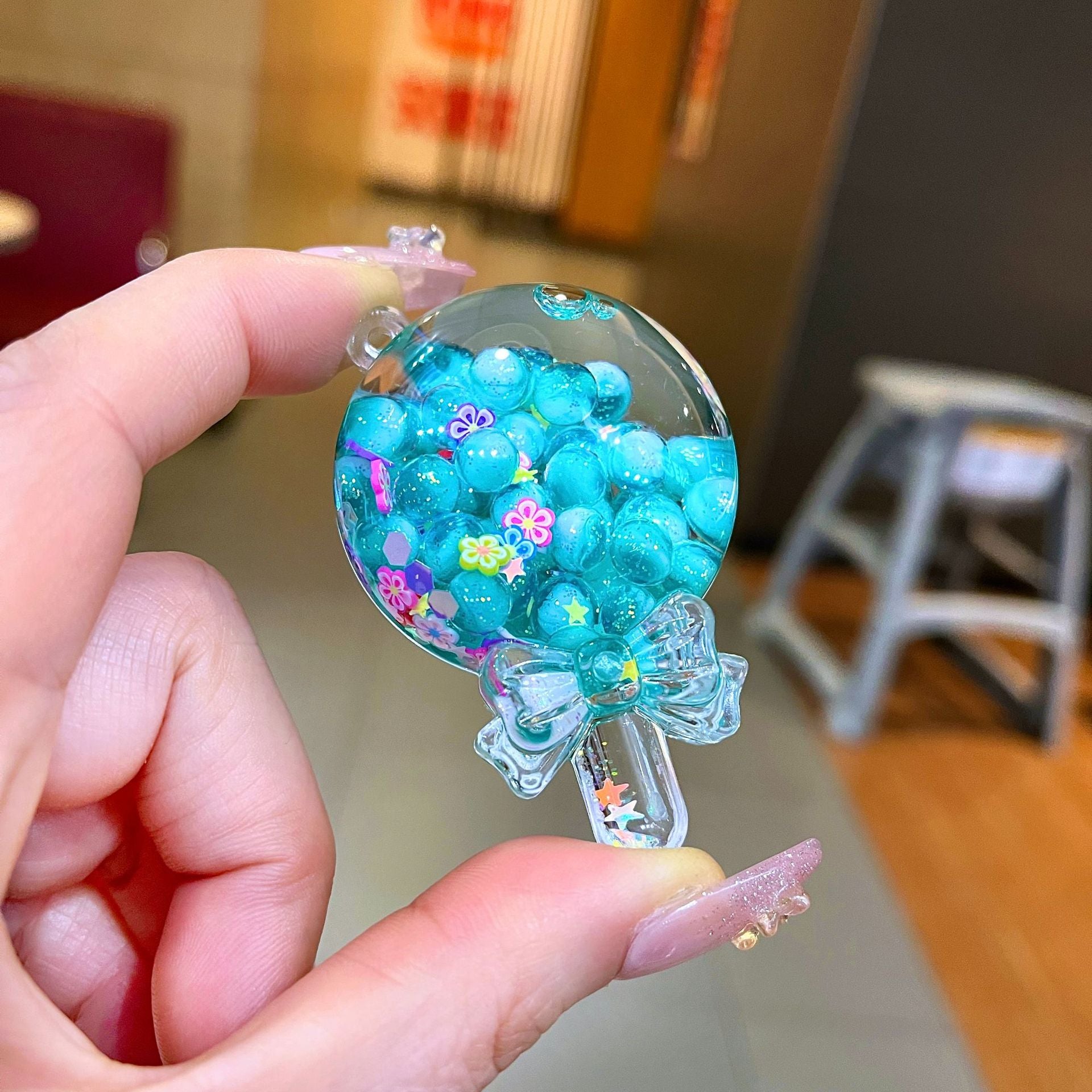 Wholesale Acrylic Cheese Stick Lava Bottle Keychain