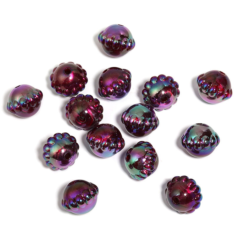Wholesale 50pcs UV Plating Mysterious Planet Acrylic Saturn Diy Loose Beads