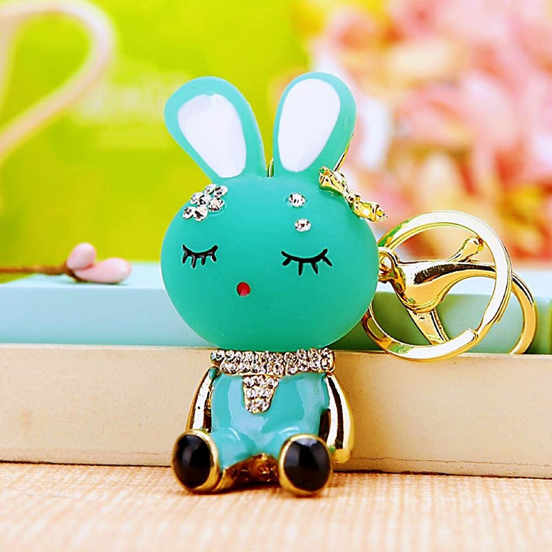 Wholesale Chic Metal Lucky Sheep Keychain Rhinestone Car Key Accessory Bag Charm Gift