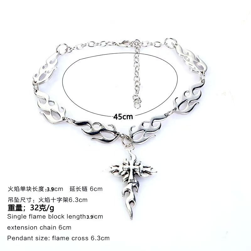 Wholesale Gothic cross necklace men and women hip hop couple pendant jewelry