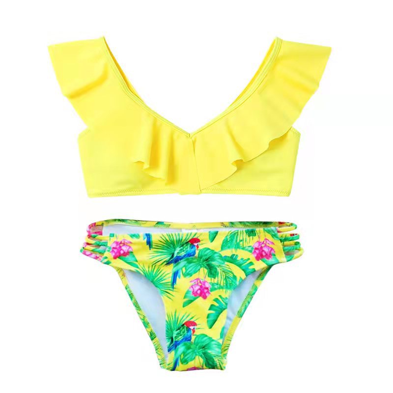 Wholesale Kids Split Swimming Ruffles Cute Swimwear