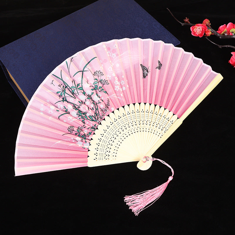 Wholesale Ancient Style Classical Cloth Folding Fan