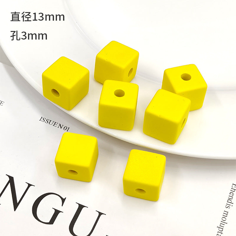 Wholesale 100PCS/Pack Square Block 13mmDIY Acrylic Beads
