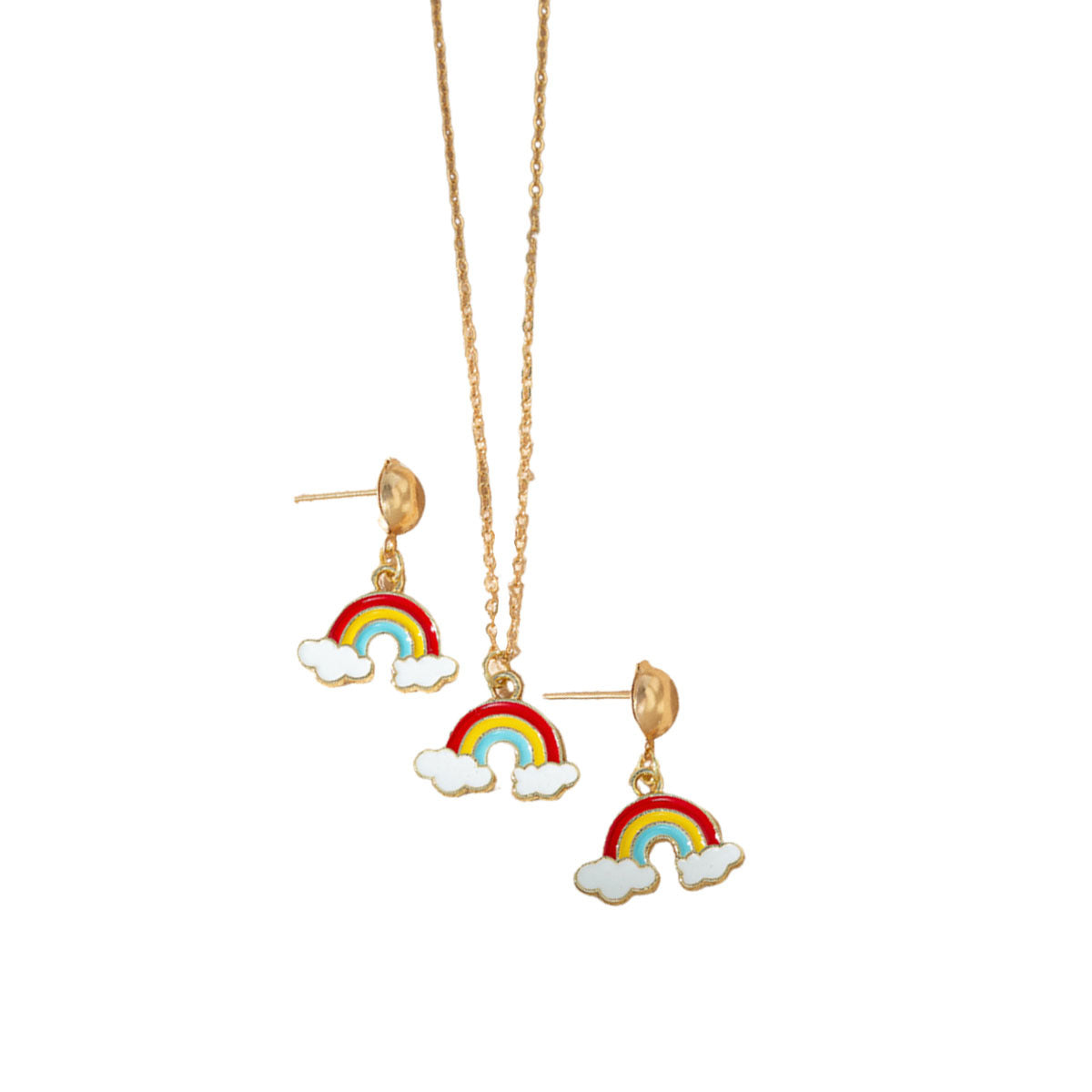 Wholesale Rainbow Element Valentine's Day Necklace Set