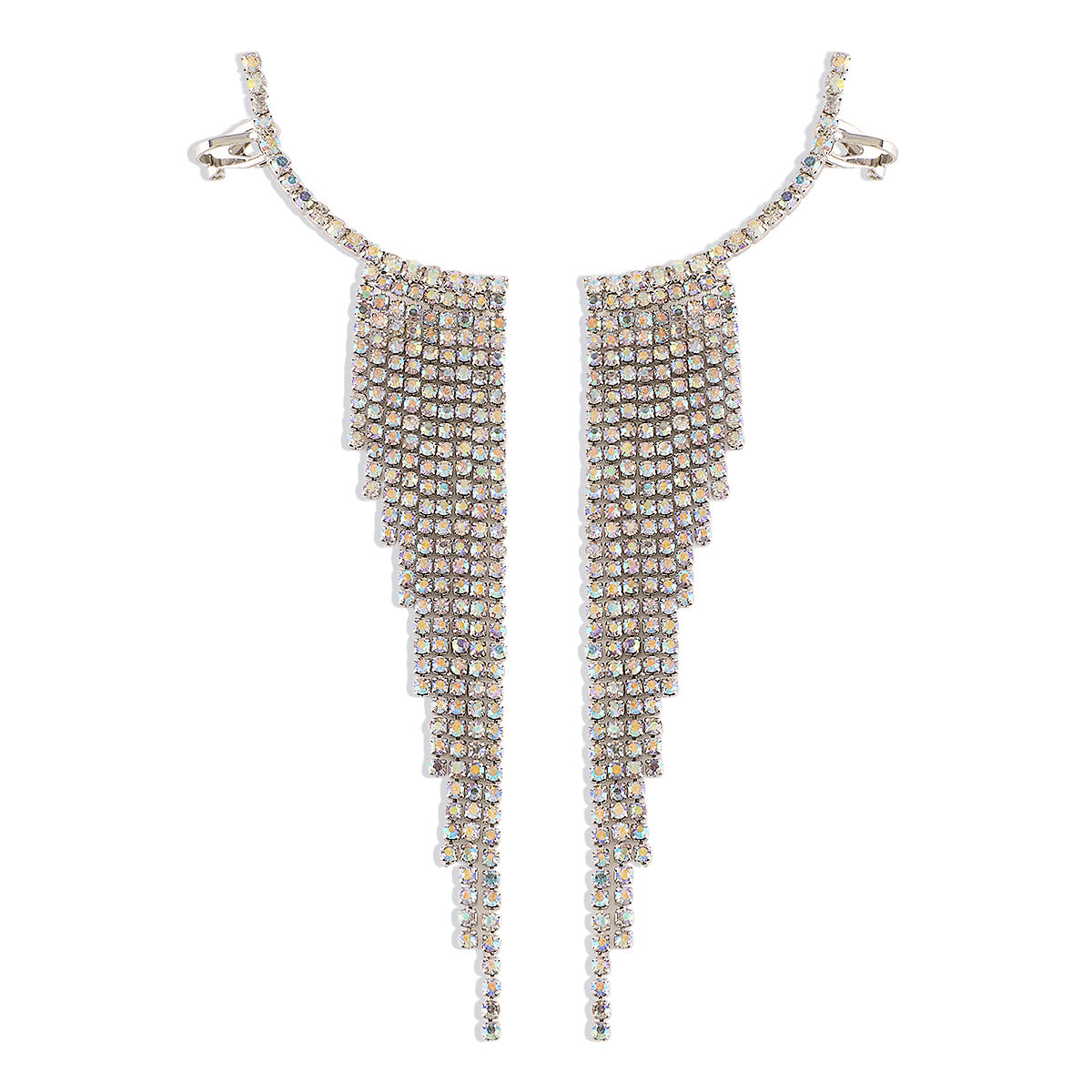 Wholesale Alloy Rhinestone Tassel Earrings