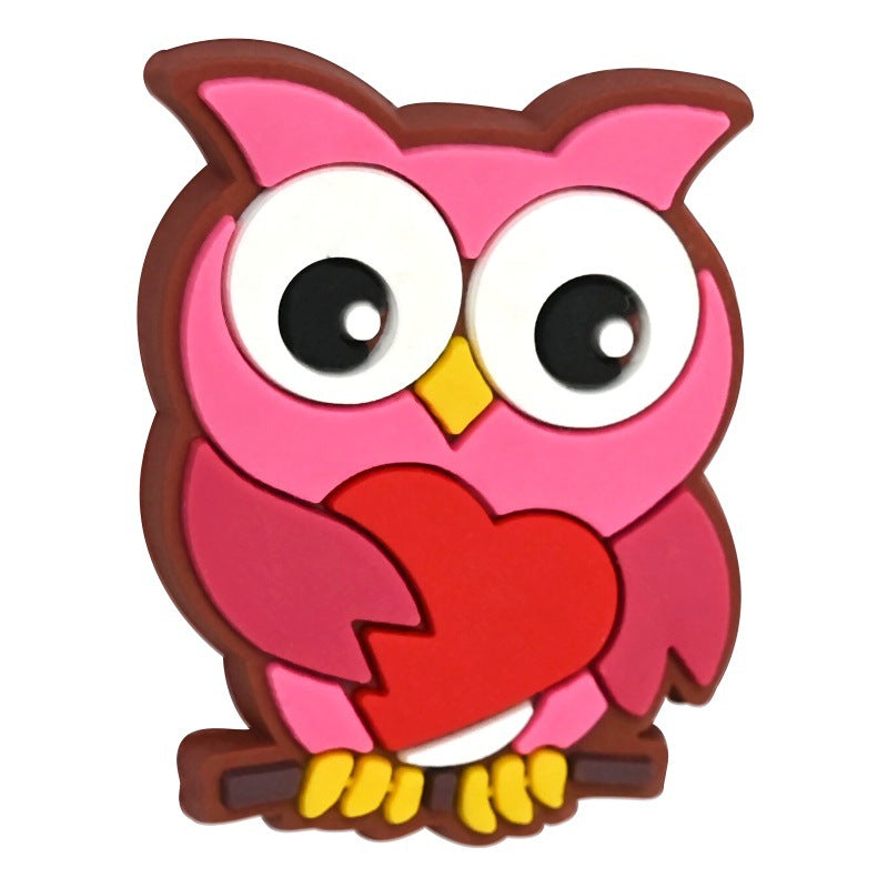 Wholesale 100pcs Owl Series Creative Bead Jewelry Soft Rubber Beads