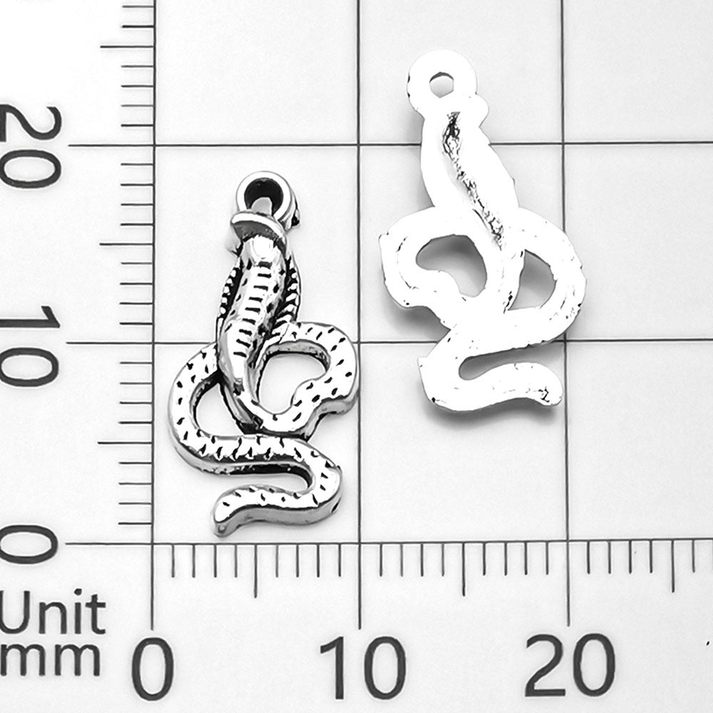 Wholesale Mix 20 Ancient Silver Retro Zodiac Snake Zinc Alloy Pendant Handmade DIY Bracelet Keychain Jewelry Accessories