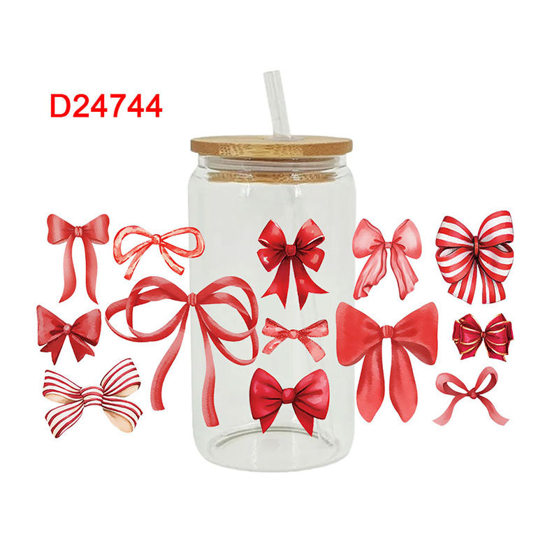 Wholesale Cute Cartoon Bow 16oz Cup UV DTF Wraps