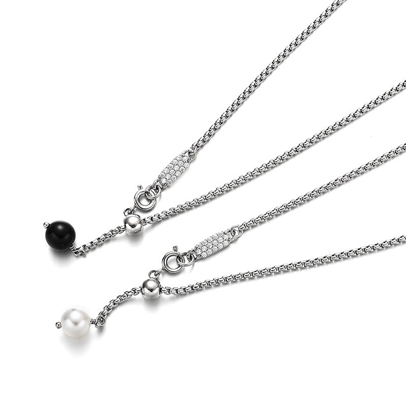 Wholesale Clavicle Chain Adjustable Zircon Buckle Necklace Sweater Chain