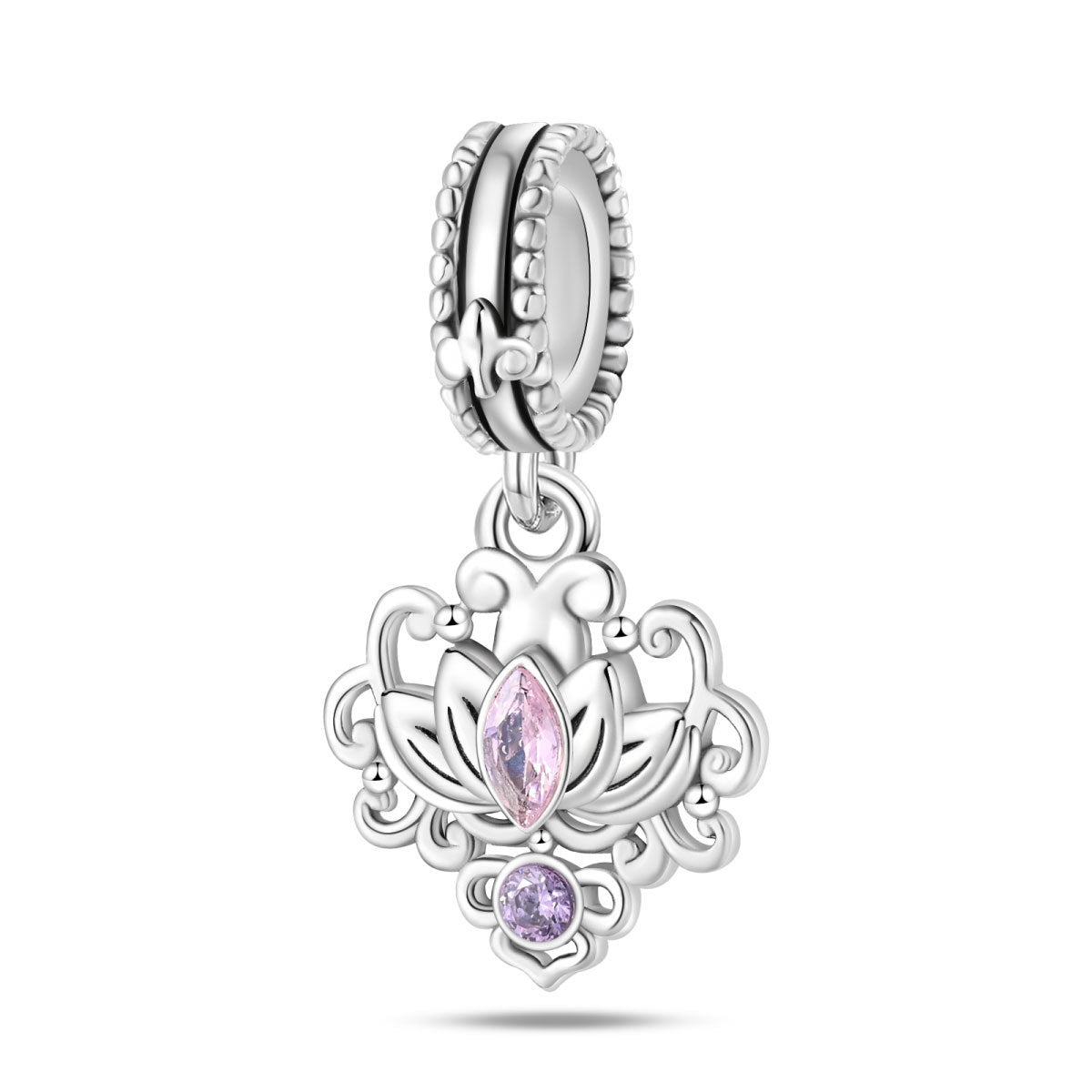 Wholesale Romantic Classical Series Love Pink Angel Silver Plated Charms