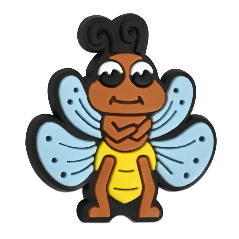 Wholesale Random 100pcs Cartoon Bee Series Ballpoint Pen Bead Accessories DIY Soft PVC Loose Beads