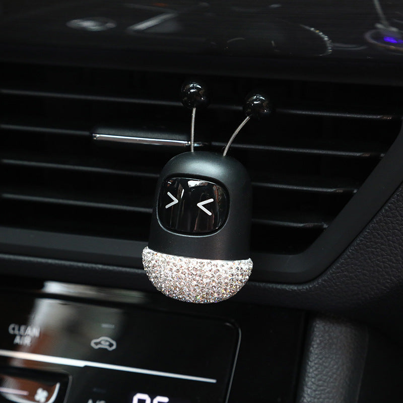 Wholesale Diamond-encrusted Robot Aromatherapy Car Air Outlet Plastic Will Swing The Aromatherapy