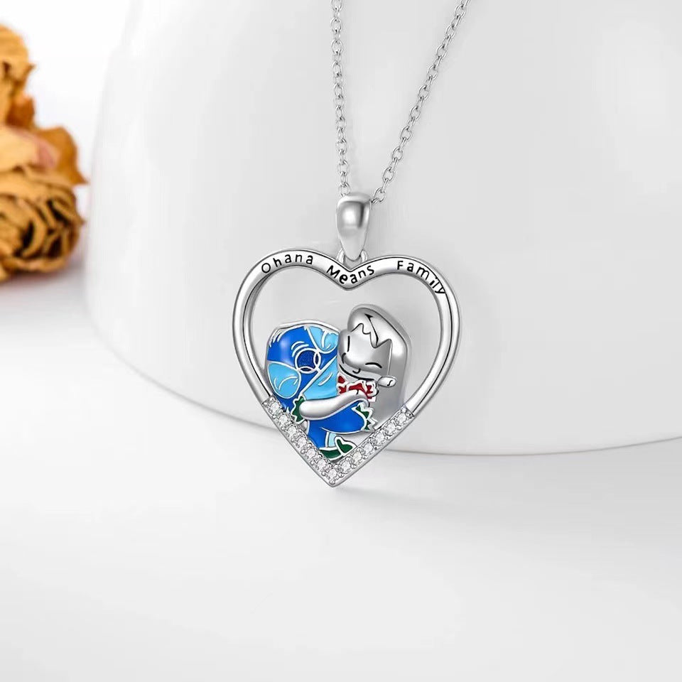 Wholesale Cartoon Cute Bear and Little Girl Friendship Necklace OLY Exclusive