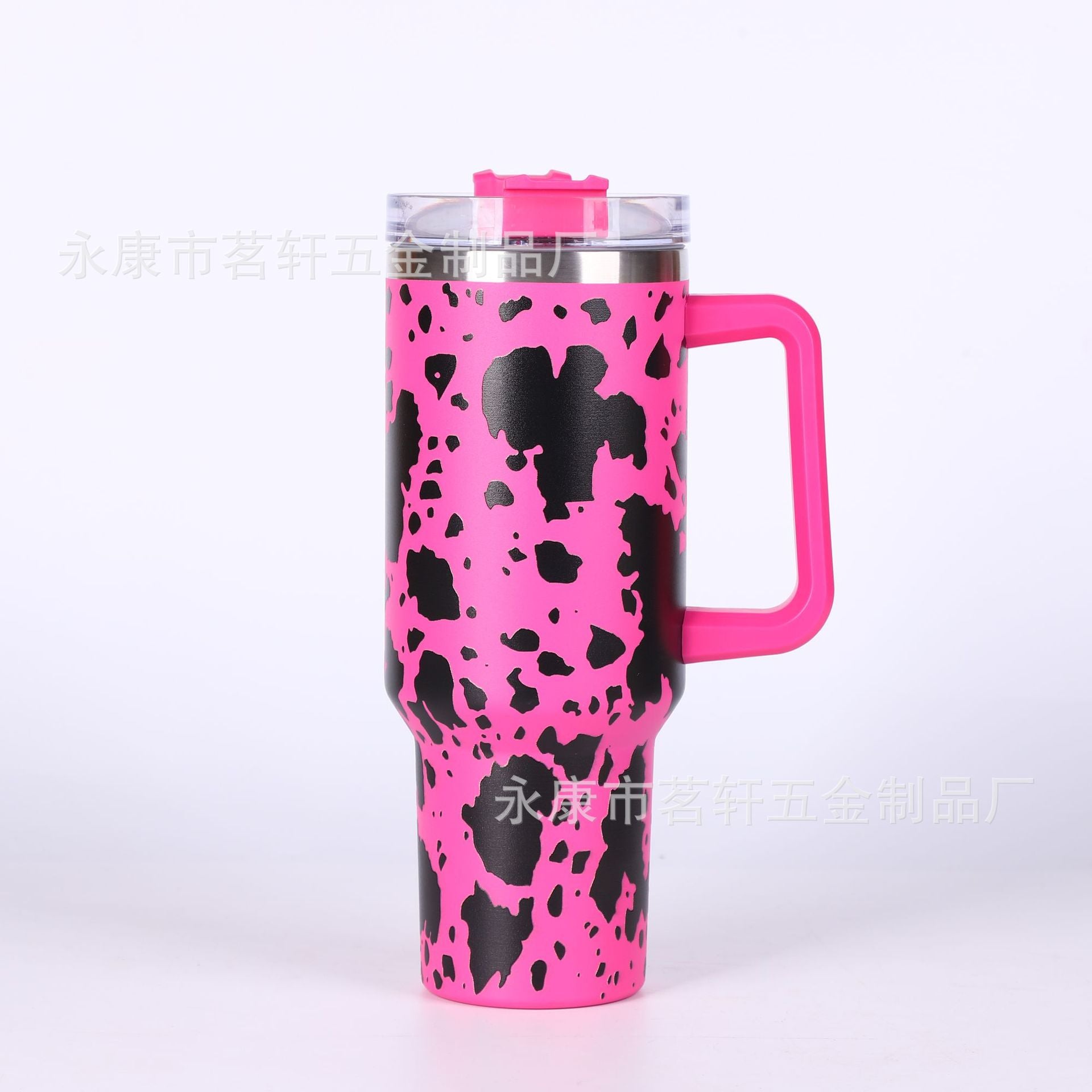 Wholesale Tumbler Cow Pattern Stainless Steel Thermos Cup 40oz with Handle Tumbler Ice Cup