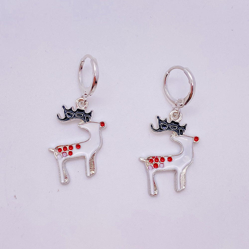 Wholesale Christmas Snowman Pendant Alloy Earrings