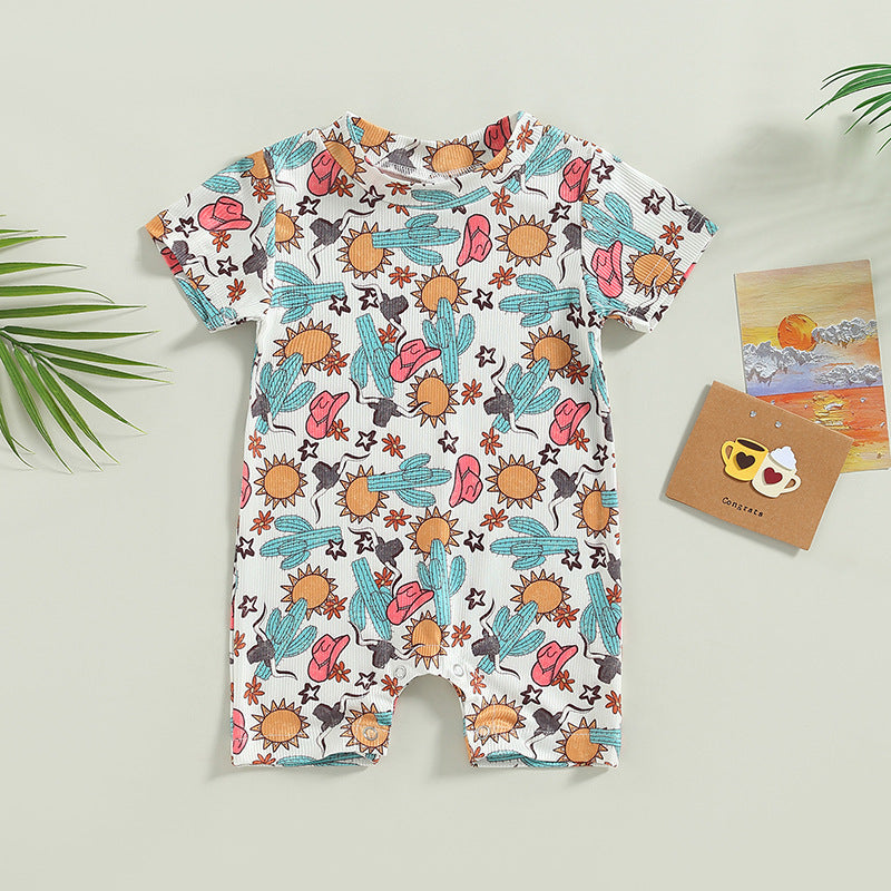 Wholesale Cotton Cactus Aztec Pattern Baby Jumpsuit