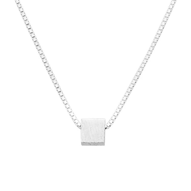 Wholesale s925 sterling silver small sugar cube cold style clavicle chain