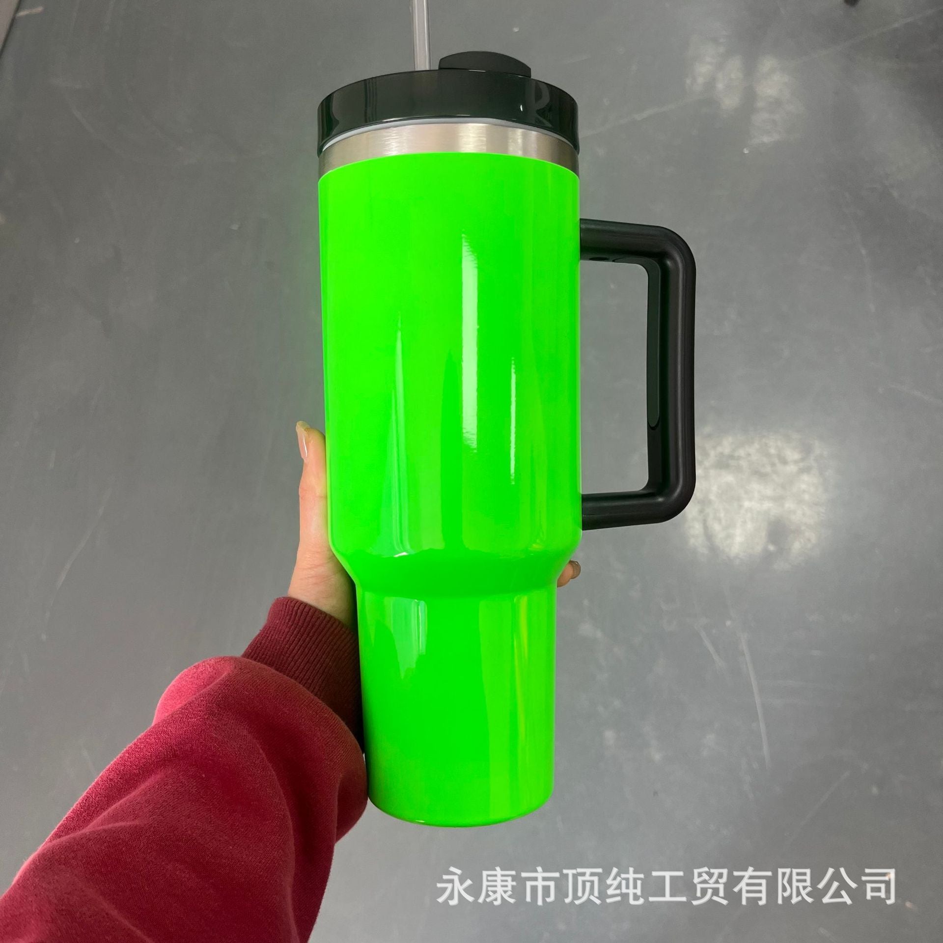 Wholesale 40oz Thermal Sublimation Handle Cup Large Capacity Stainless Steel Straw Ice Cup