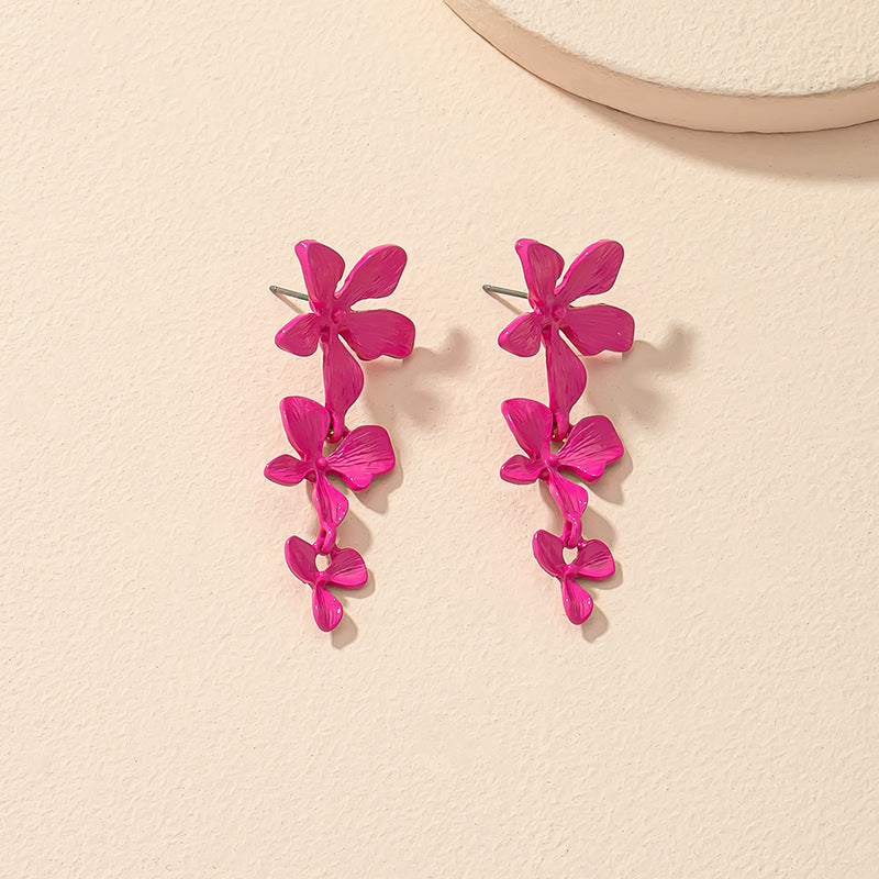 Wholesale Flower Exaggeration Alloy Earrings